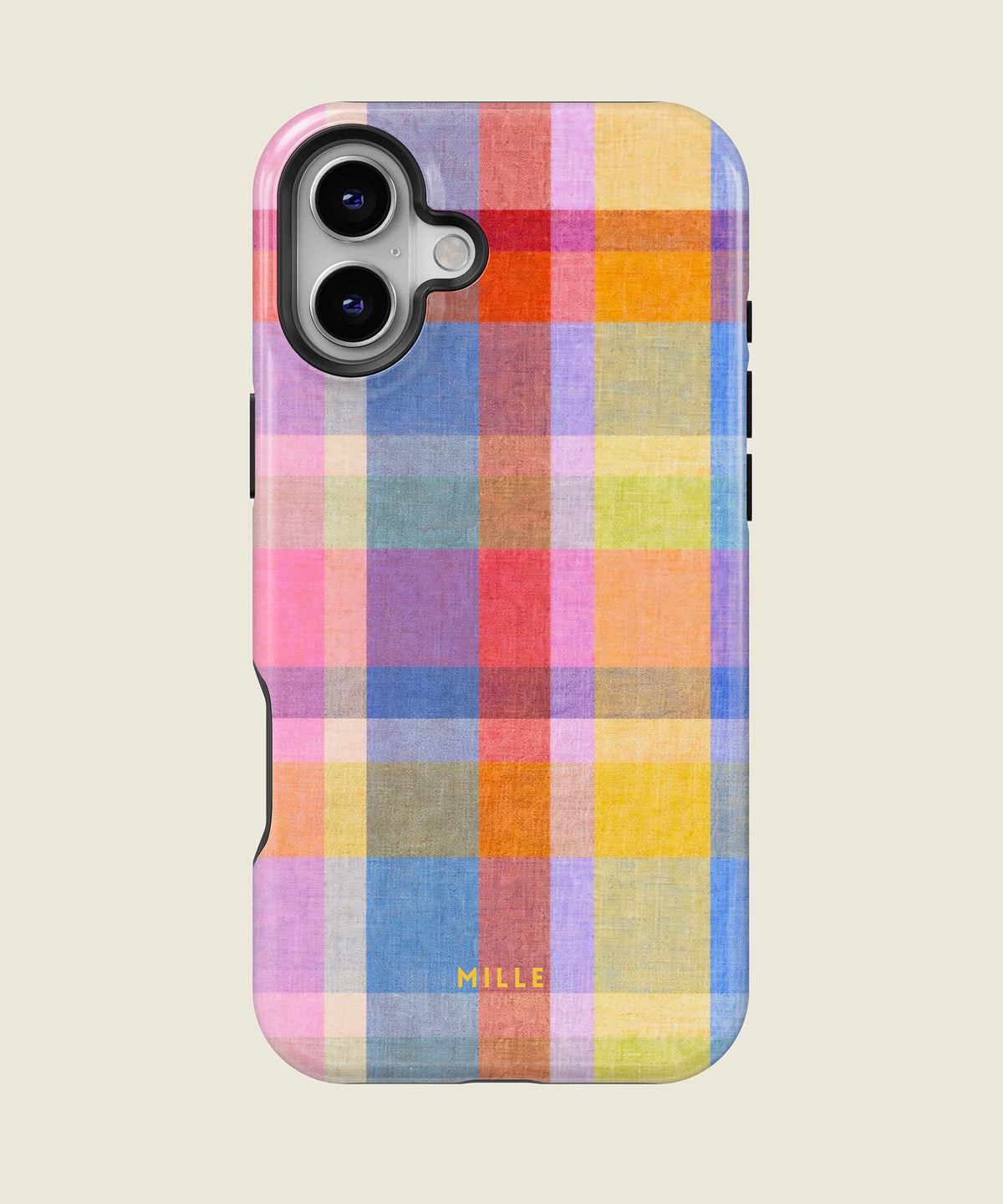 pastel plaid iPhone case, iPhone 16 Plus