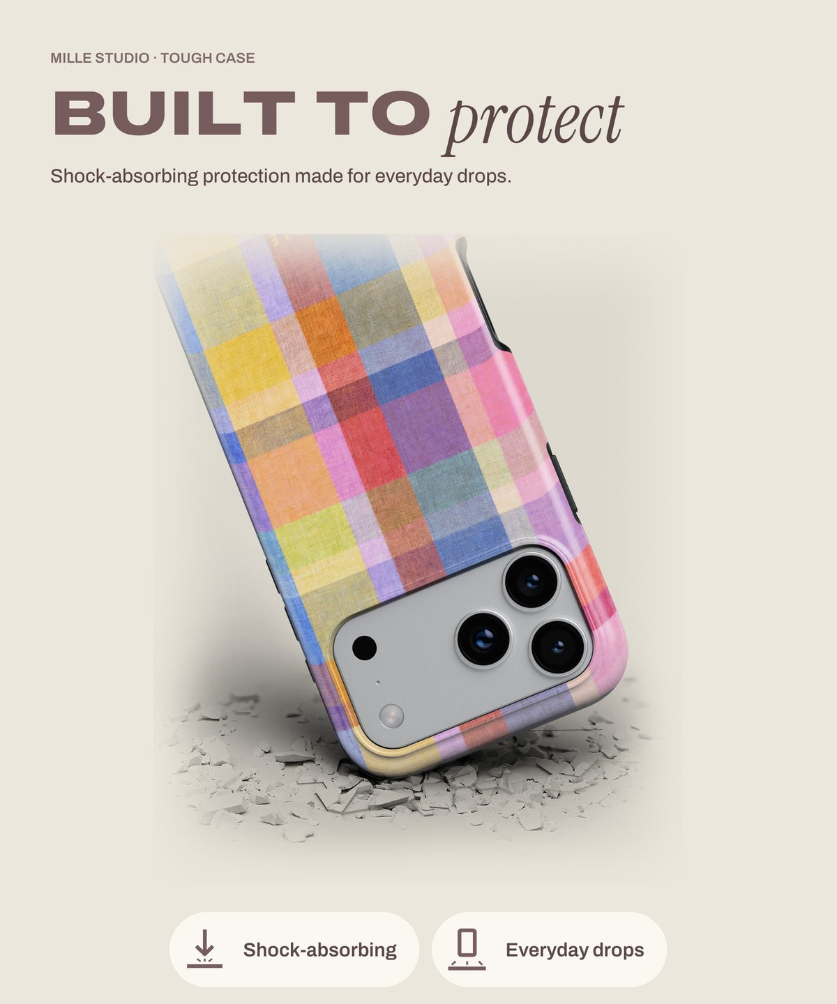 90 tough iPhone case, shock-absorbing protection