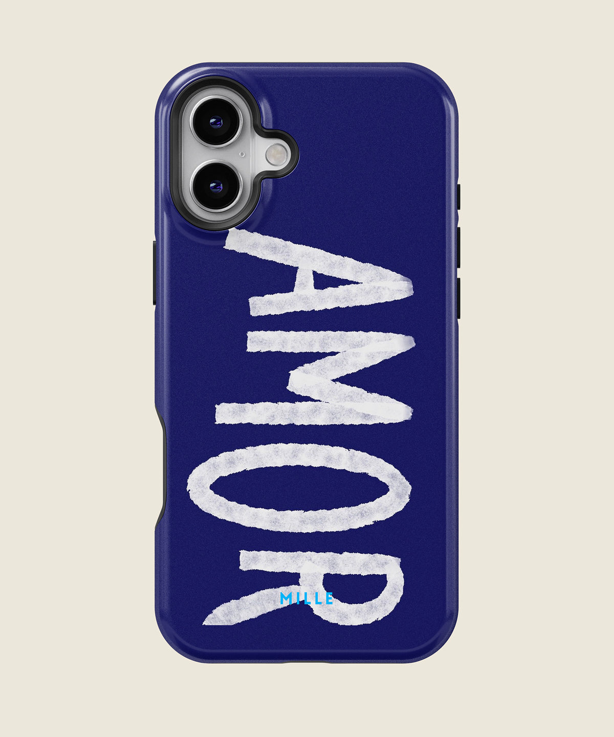 navy blue AMOR iPhone case, iPhone 16 Plus