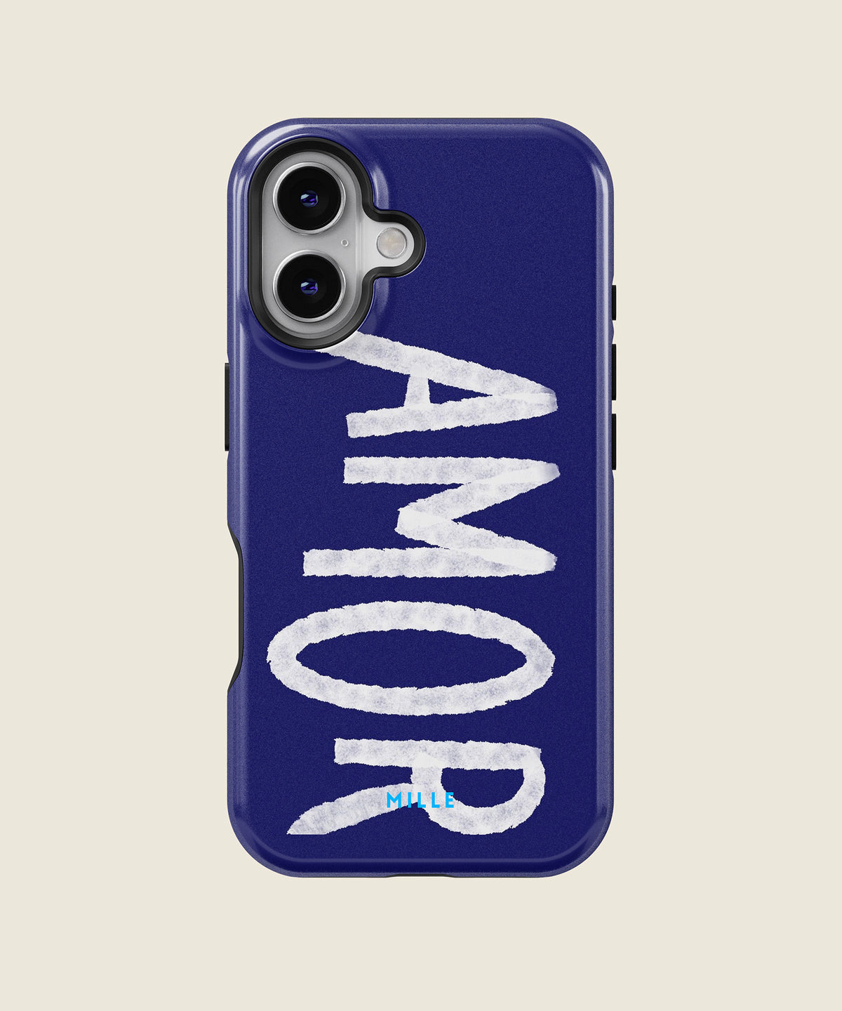 navy blue AMOR iPhone case, iPhone 16