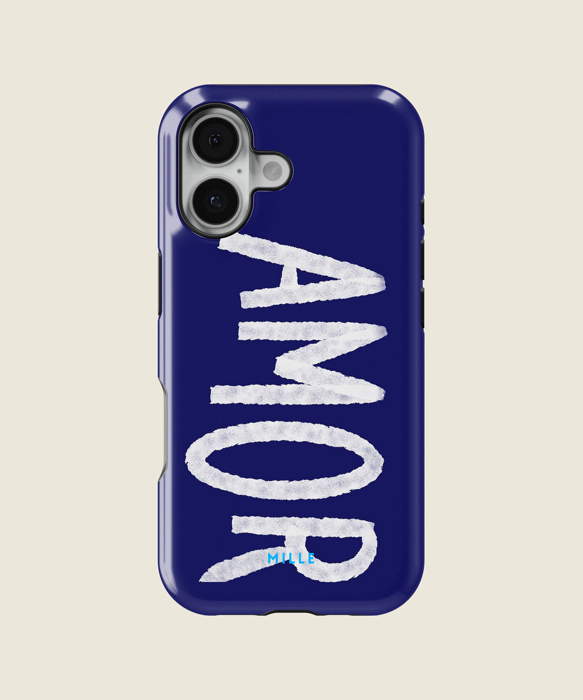 navy blue AMOR iPhone case, iPhone 17