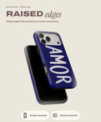 Amor tough iPhone case, raised edges for screen and camera