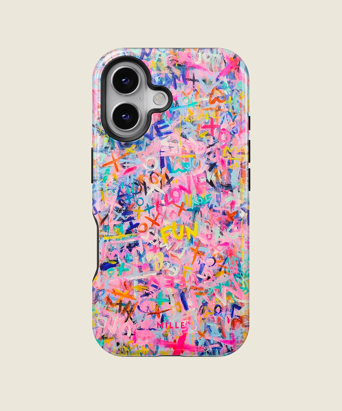 colorful graffiti doodle iPhone case, iPhone 16