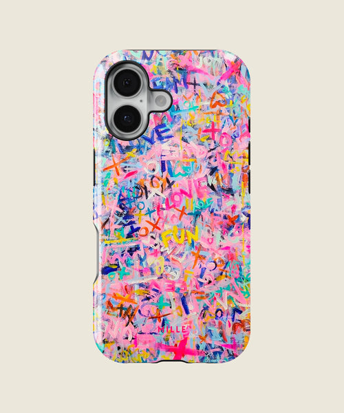 colorful graffiti doodle iPhone case, iPhone 17