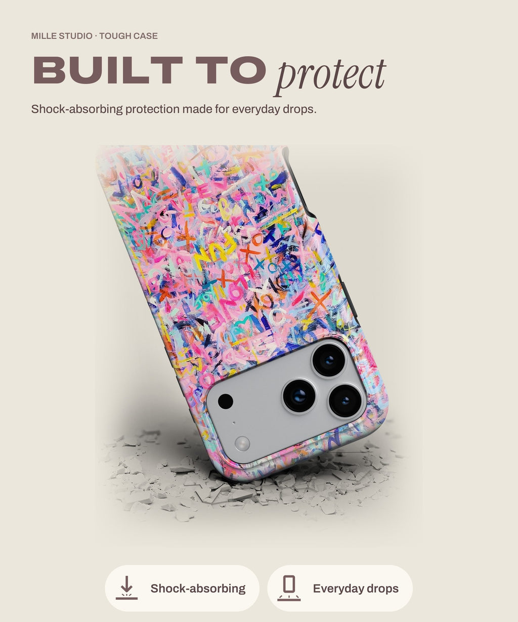 Artist tough iPhone case, shock-absorbing protection