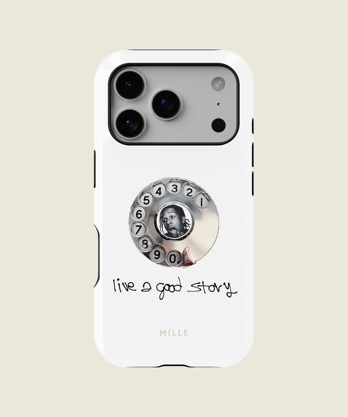 white retro rotary phone iPhone case, iPhone 17 Pro
