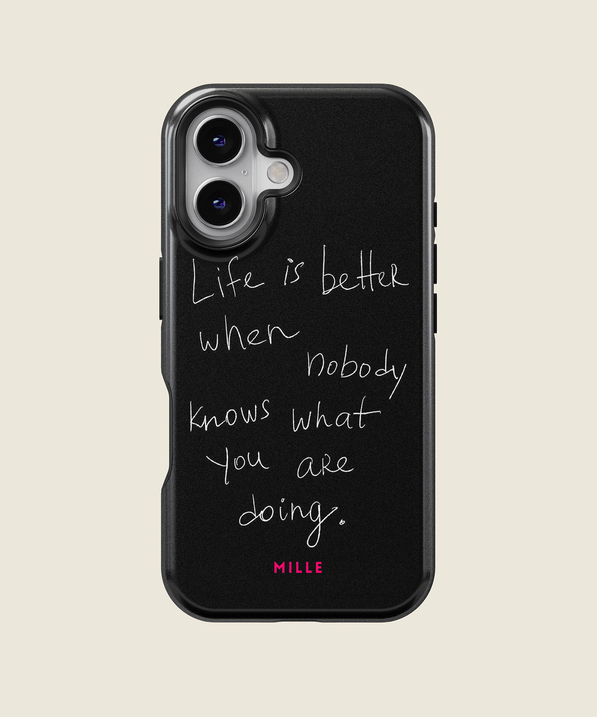 black handwritten quote iPhone case, iPhone 16