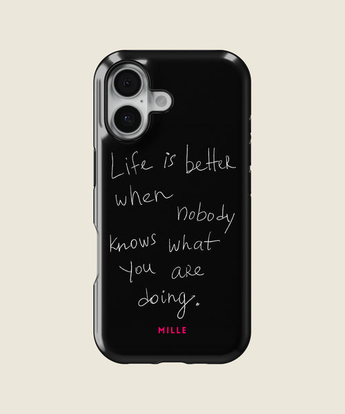 black handwritten quote iPhone case, iPhone 17