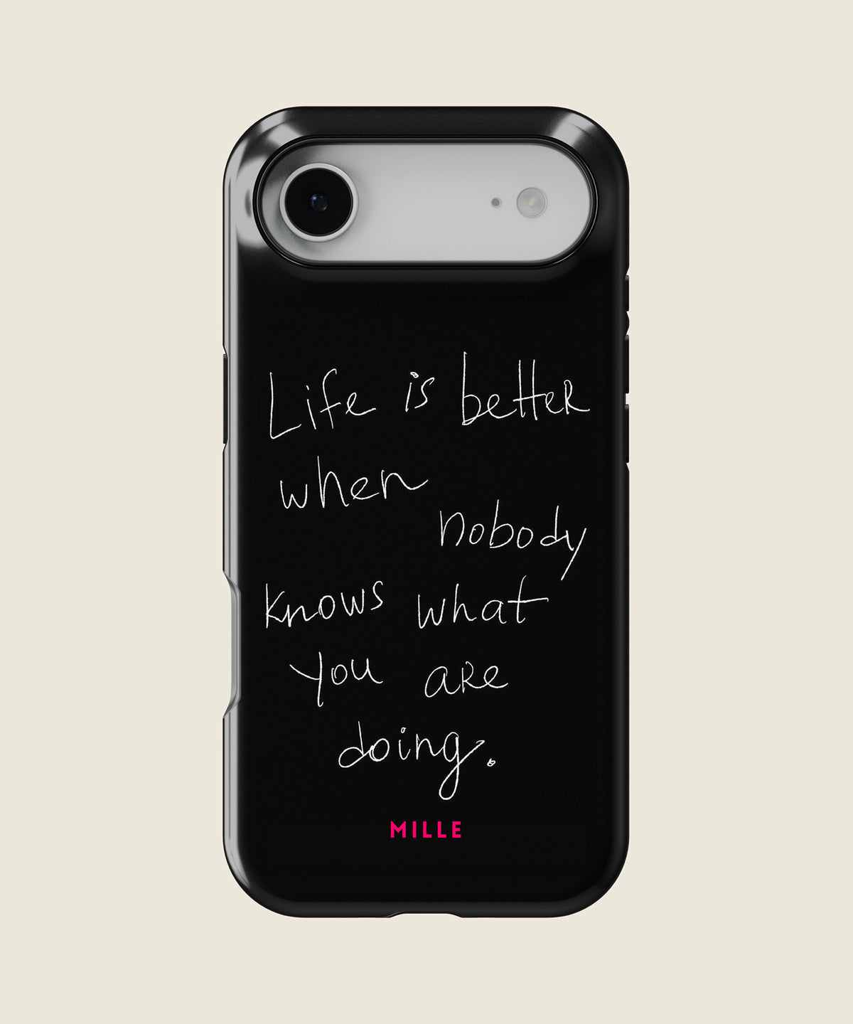 black handwritten quote iPhone case, iPhone Air