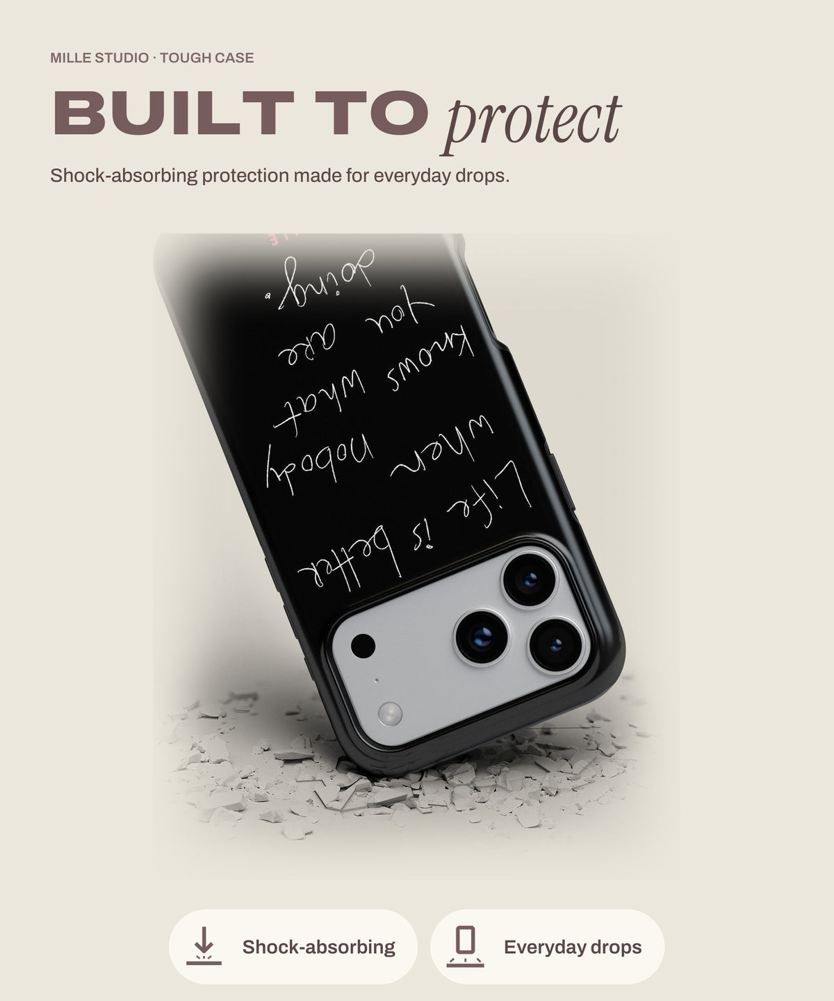Better Life tough iPhone case, shock-absorbing protection