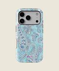 light blue paisley iPhone case, iPhone 17 Pro