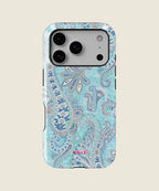 light blue paisley iPhone case, iPhone 17 Pro