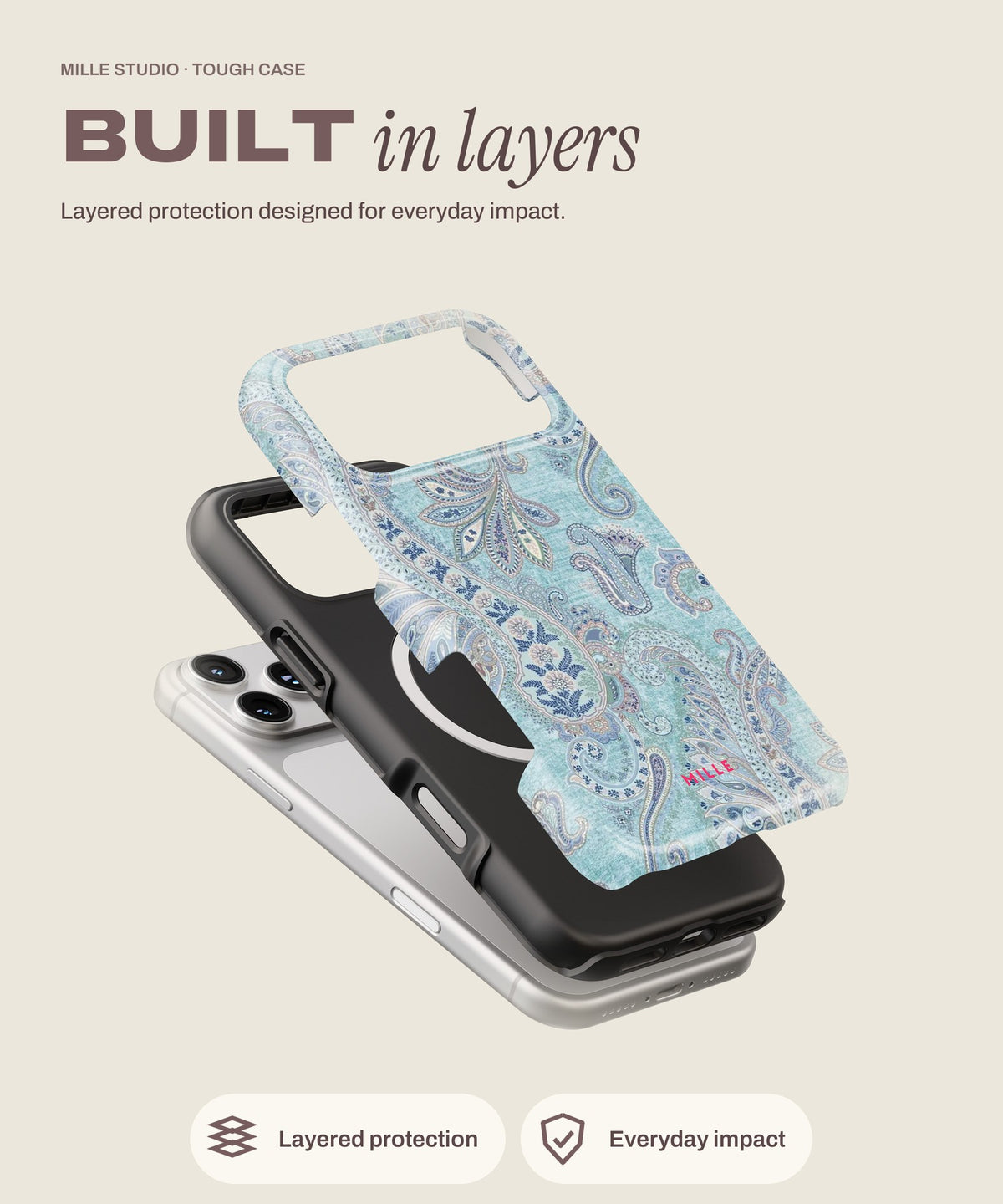 Blue Hawai tough iPhone case, layered protection