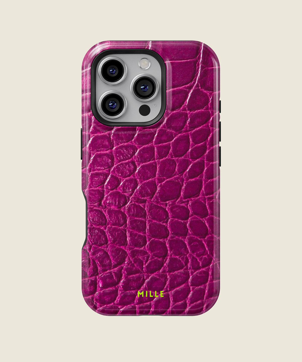 burgundy croc print iPhone case, iPhone 16 Pro