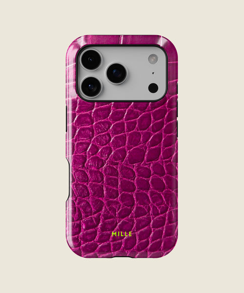 burgundy croc print iPhone case, iPhone 17 Pro