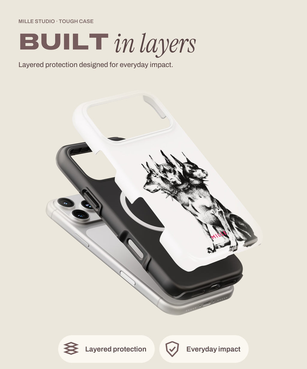 Dogs tough iPhone case, layered protection