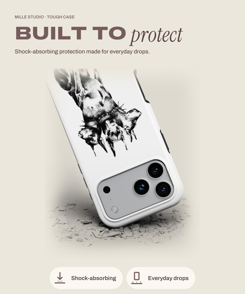 Dogs tough iPhone case, shock-absorbing protection
