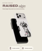 Dogs tough iPhone case, raised edges for screen and camera