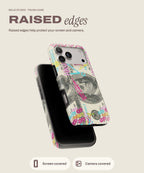 Dollars tough iPhone case, raised edges for screen and camera