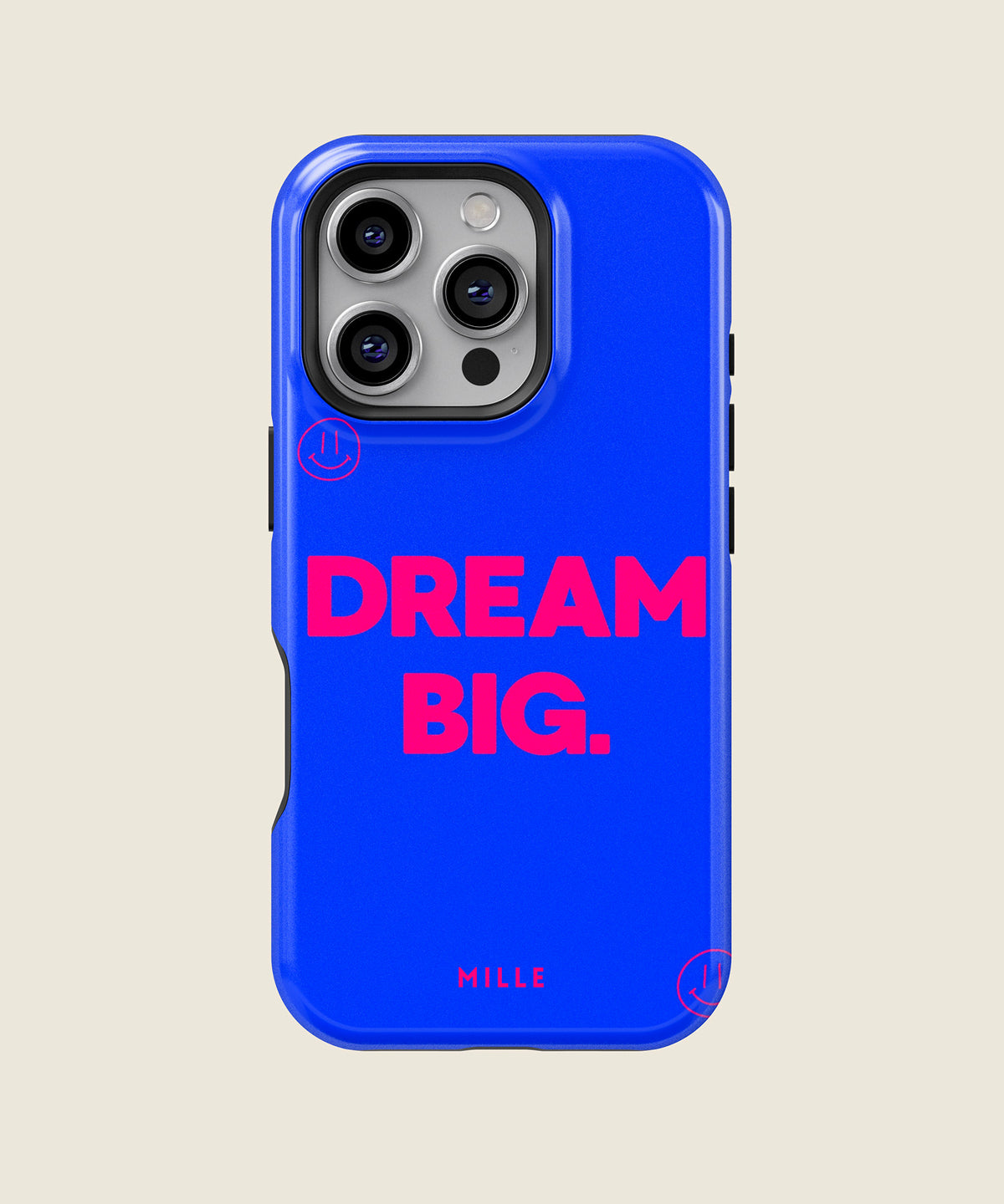 cobalt blue Dream Big iPhone case, iPhone 16 Pro