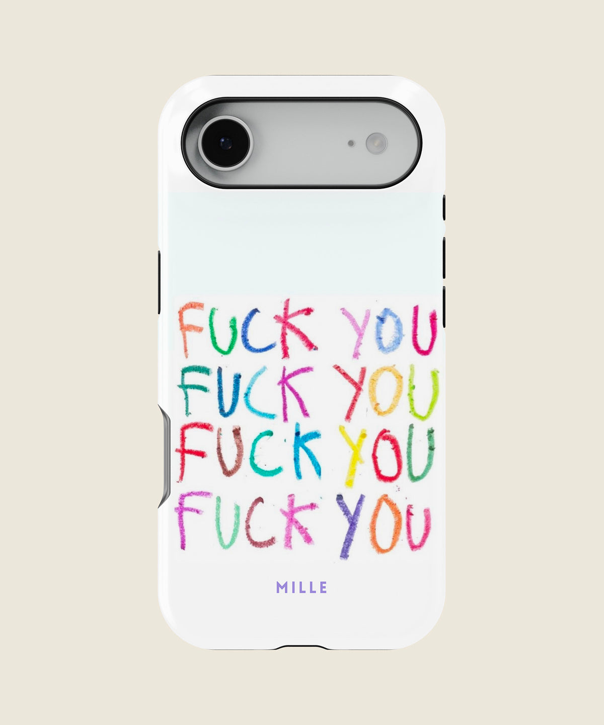 white rainbow handwritten funny iPhone case, iPhone Air