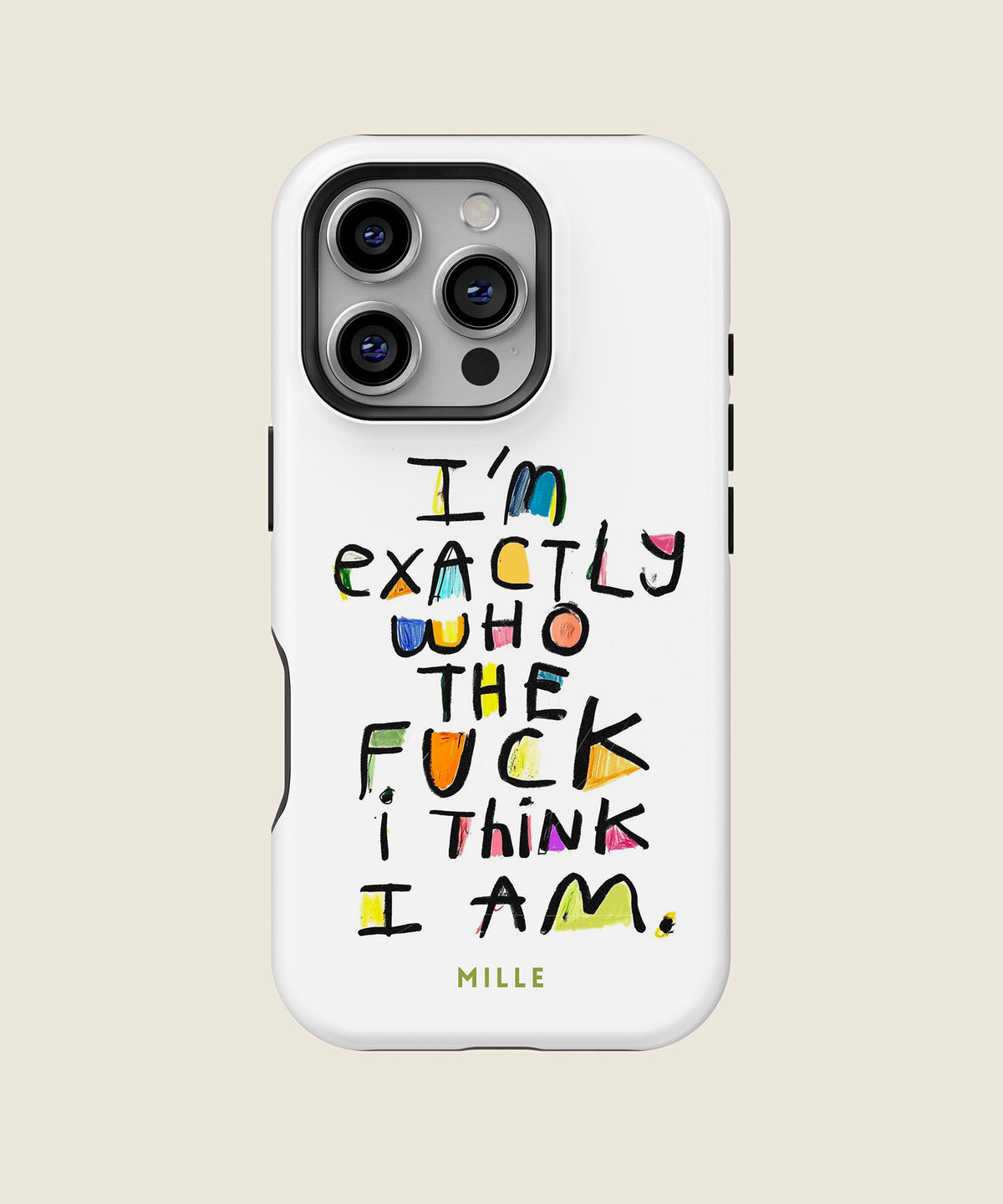 white handwritten quote iPhone case, iPhone 16 Pro