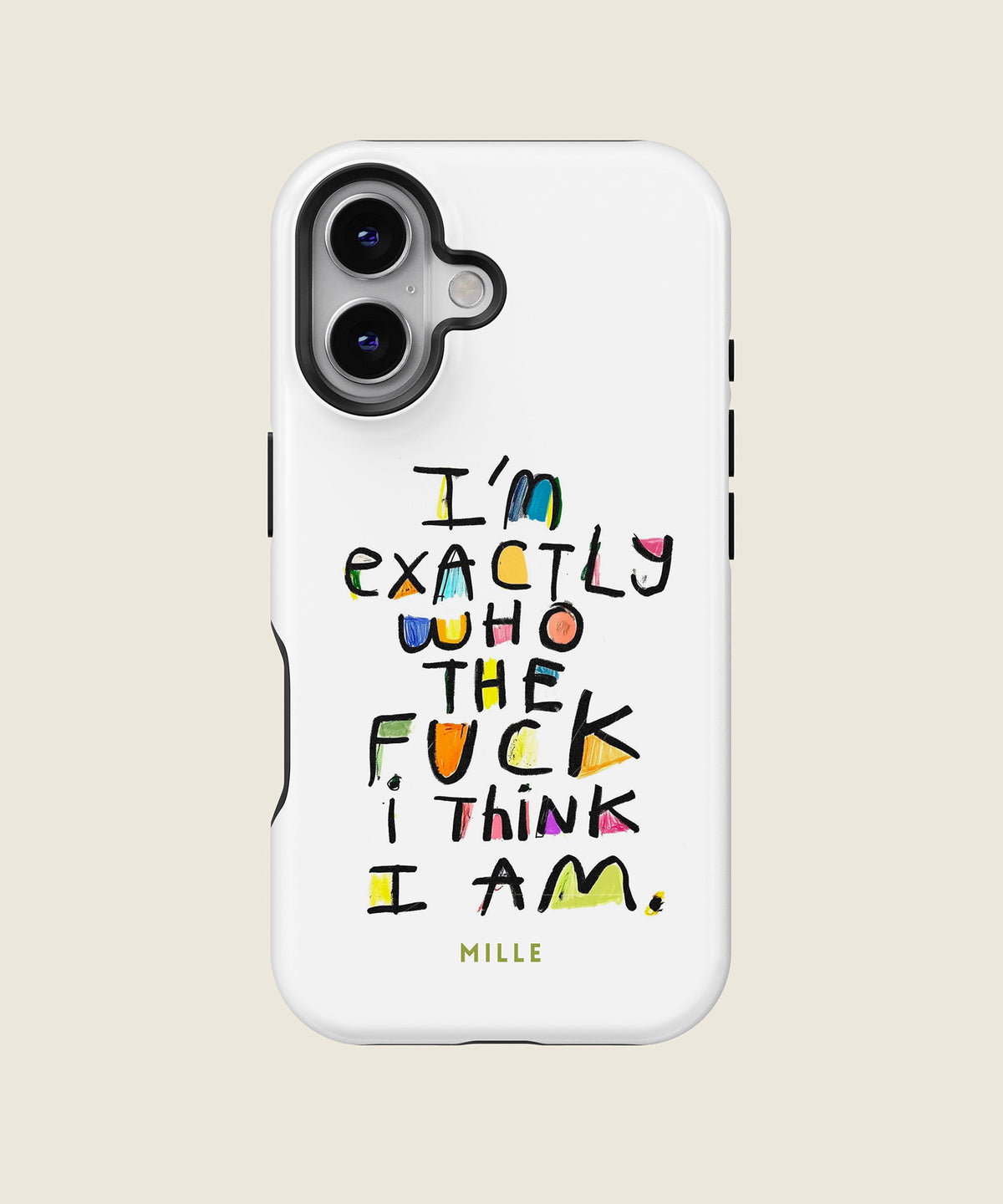 white handwritten quote iPhone case, iPhone 16