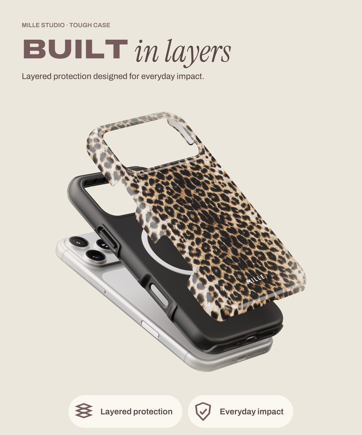 Leo tough iPhone case, layered protection