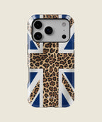 leopard print Union Jack iPhone case, iPhone 17 Pro