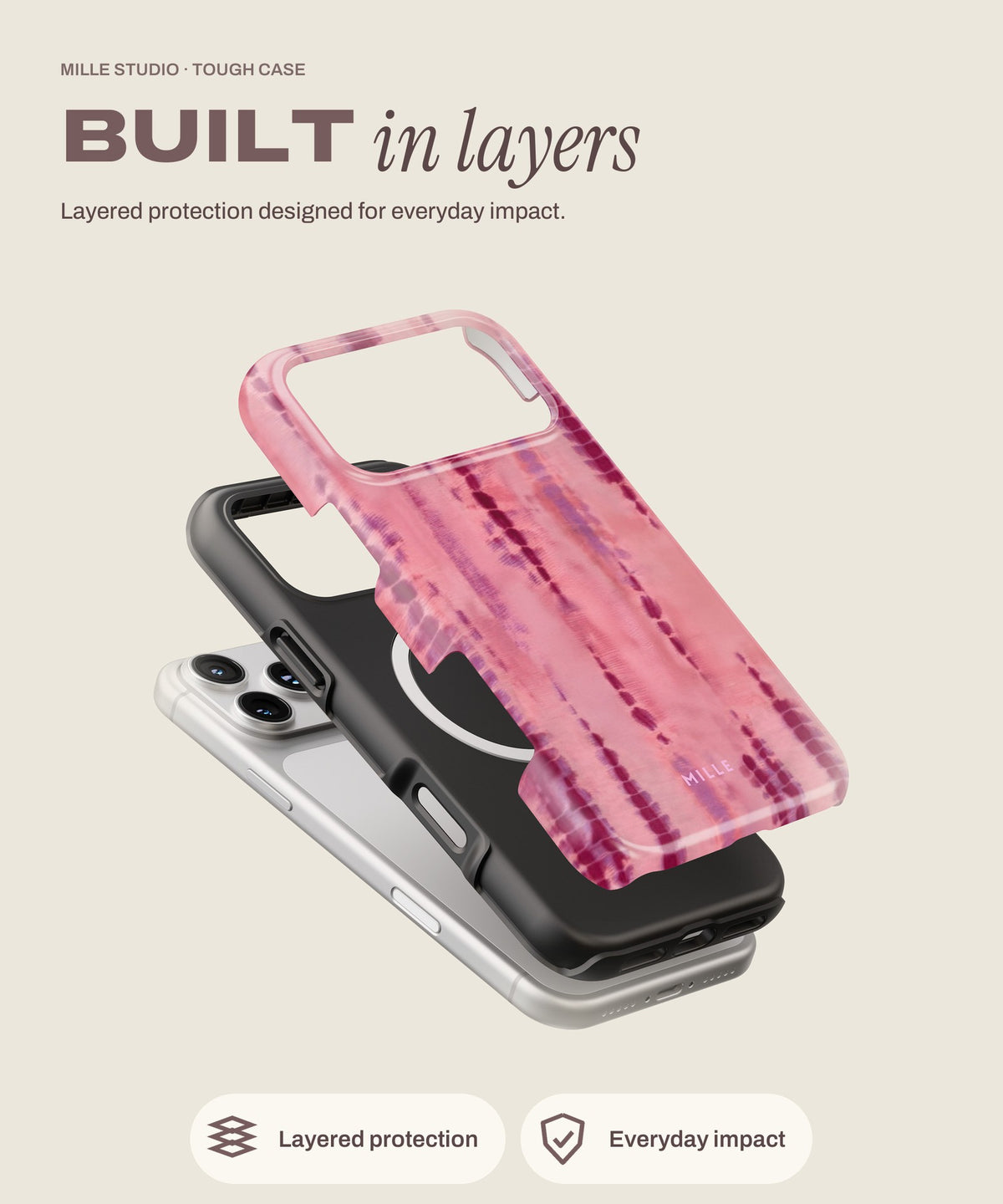 Lillie tough iPhone case, layered protection