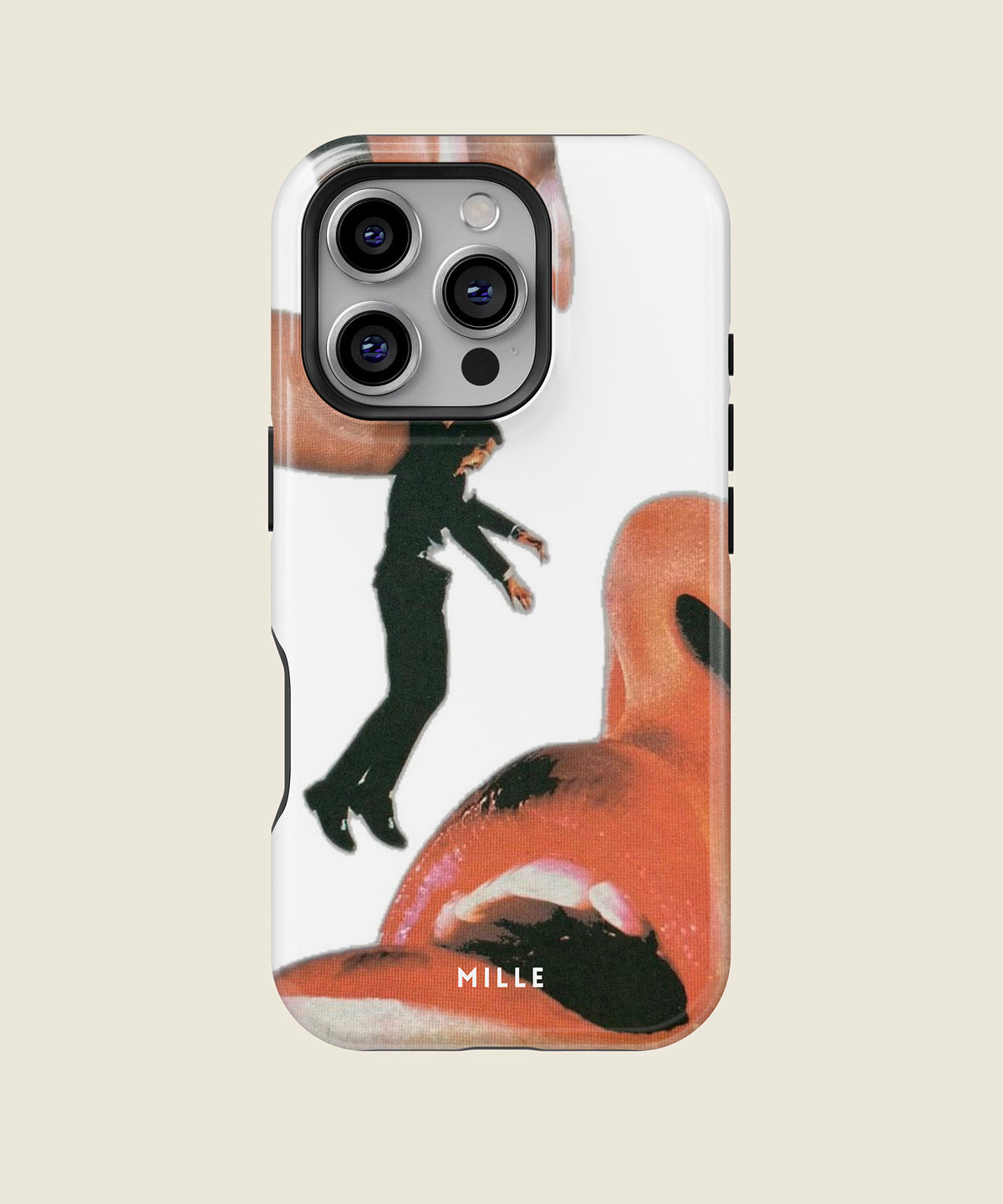 surreal pop art collage iPhone case, iPhone 16 Pro