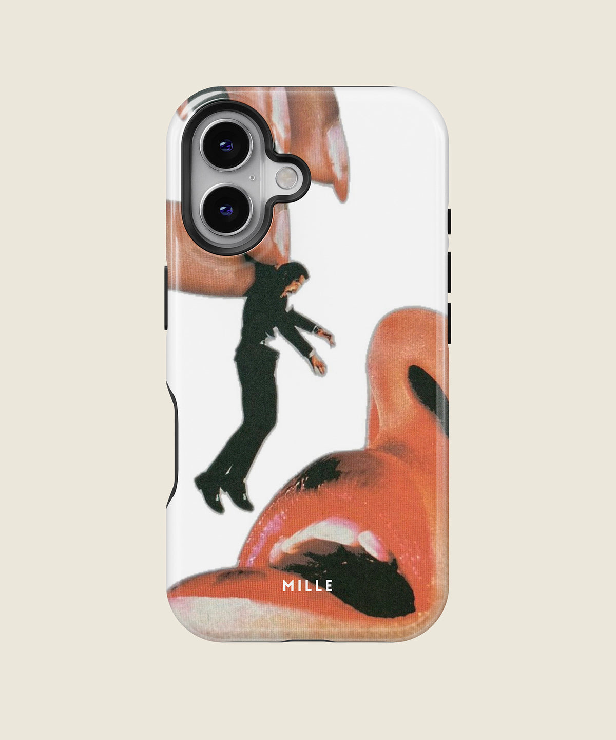 surreal pop art collage iPhone case, iPhone 16