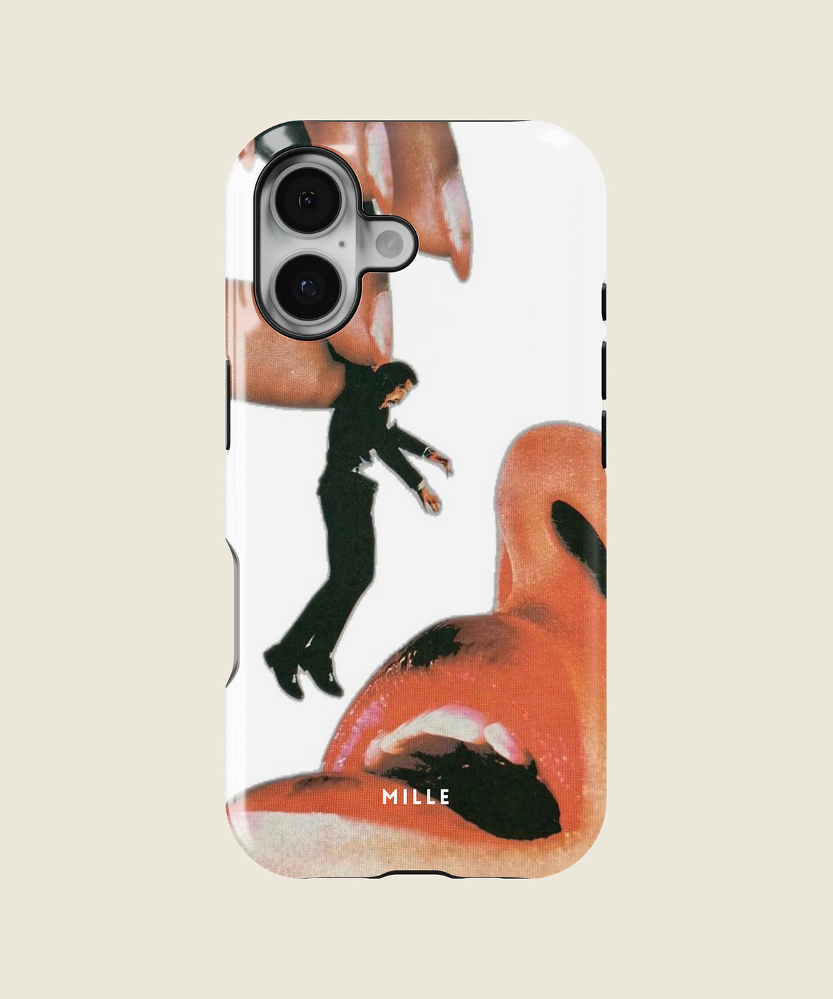 surreal pop art collage iPhone case, iPhone 17