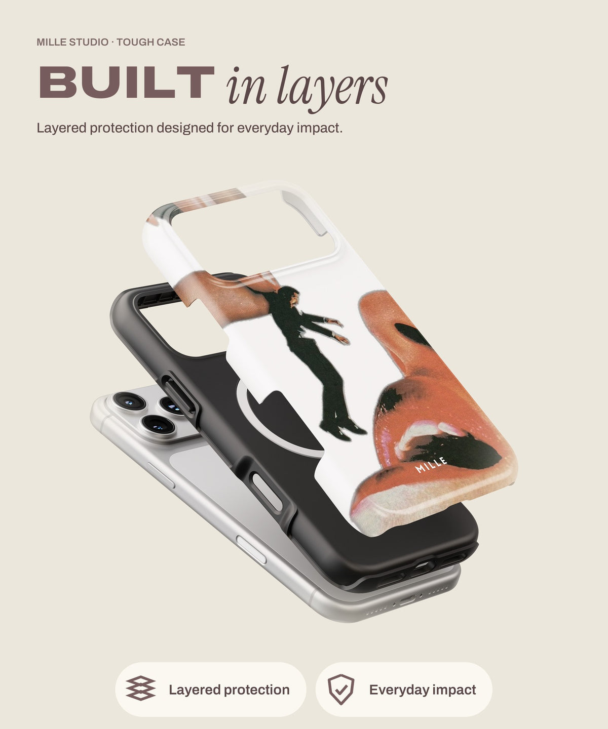 Men tough iPhone case, layered protection