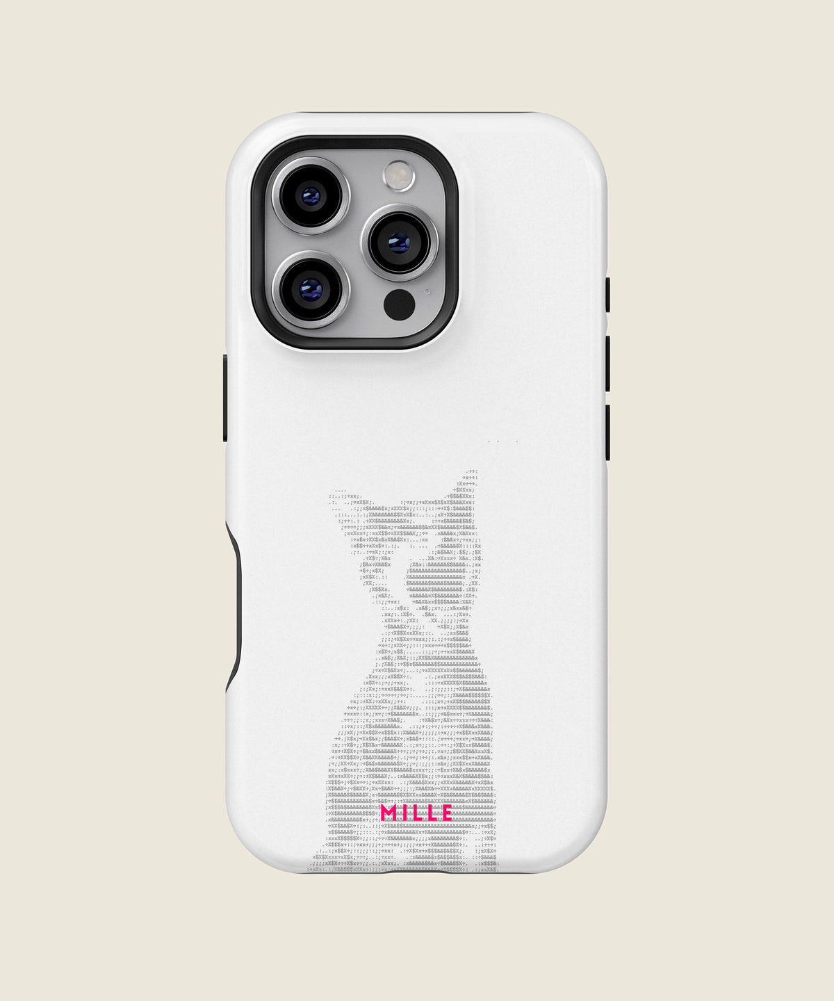 white minimal cat iPhone case, iPhone 16 Pro