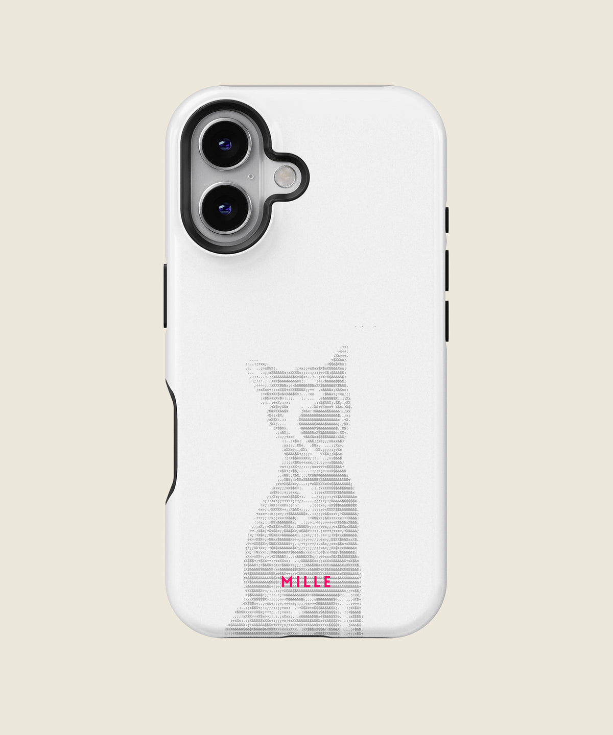 white minimal cat iPhone case, iPhone 16