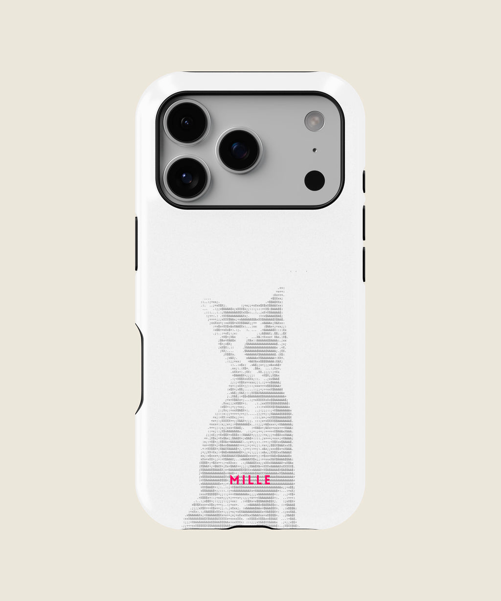 white minimal cat iPhone case, iPhone 17 Pro