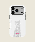white minimal cat iPhone case, iPhone 17 Pro