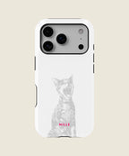 white minimal cat iPhone case, iPhone 17 Pro