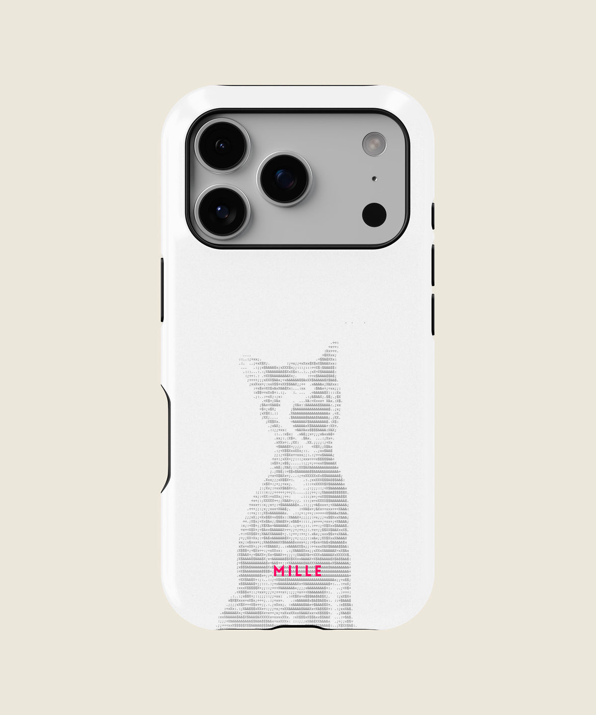 white minimal cat iPhone case, iPhone 17 Pro