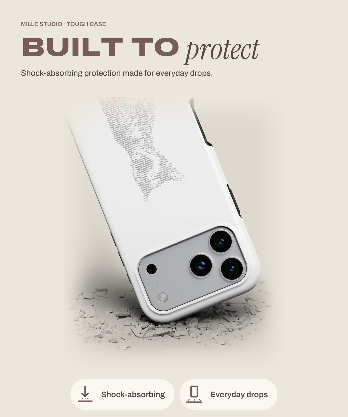 Meow tough iPhone case, shock-absorbing protection