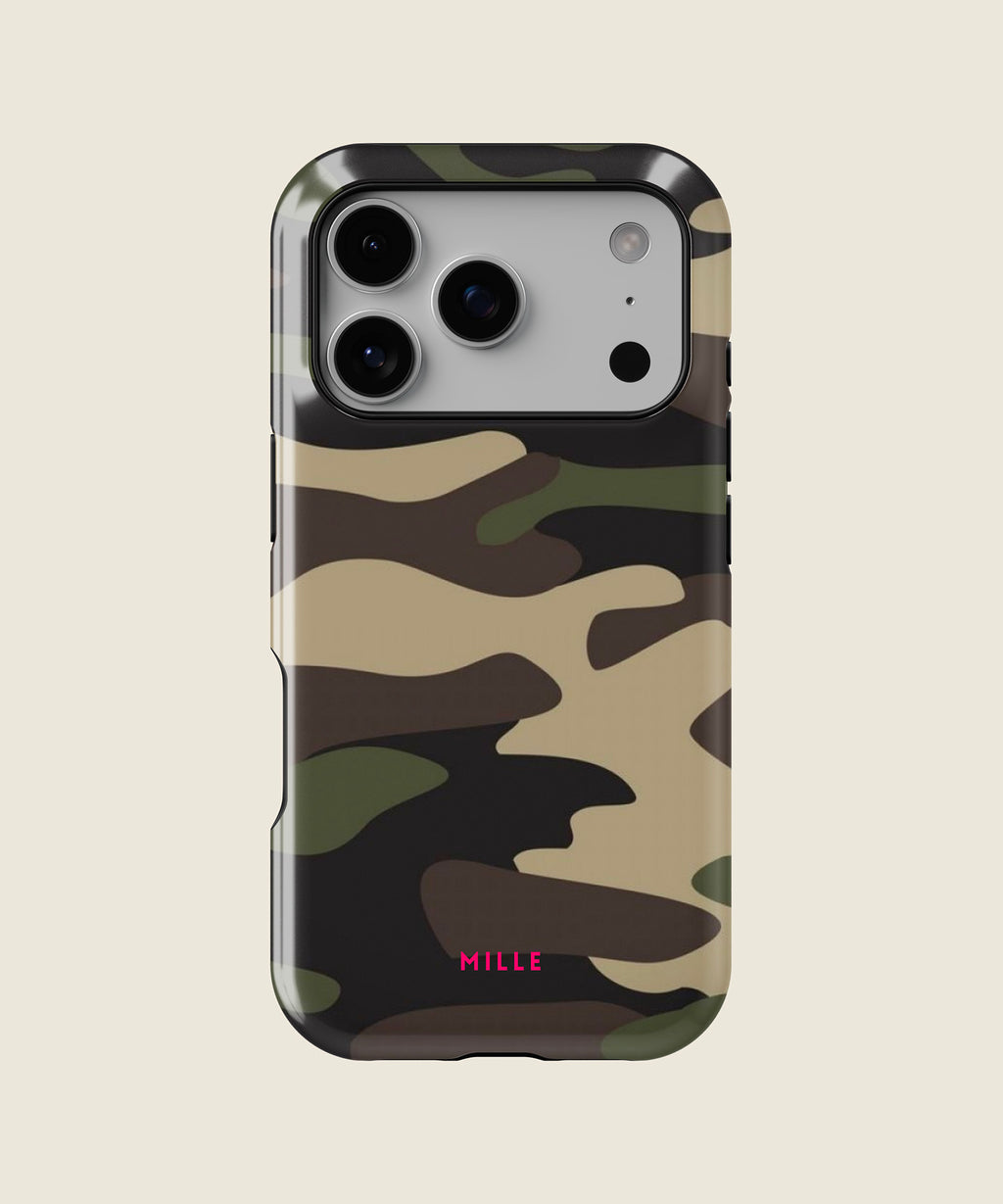 military camo print iPhone case, iPhone 17 Pro