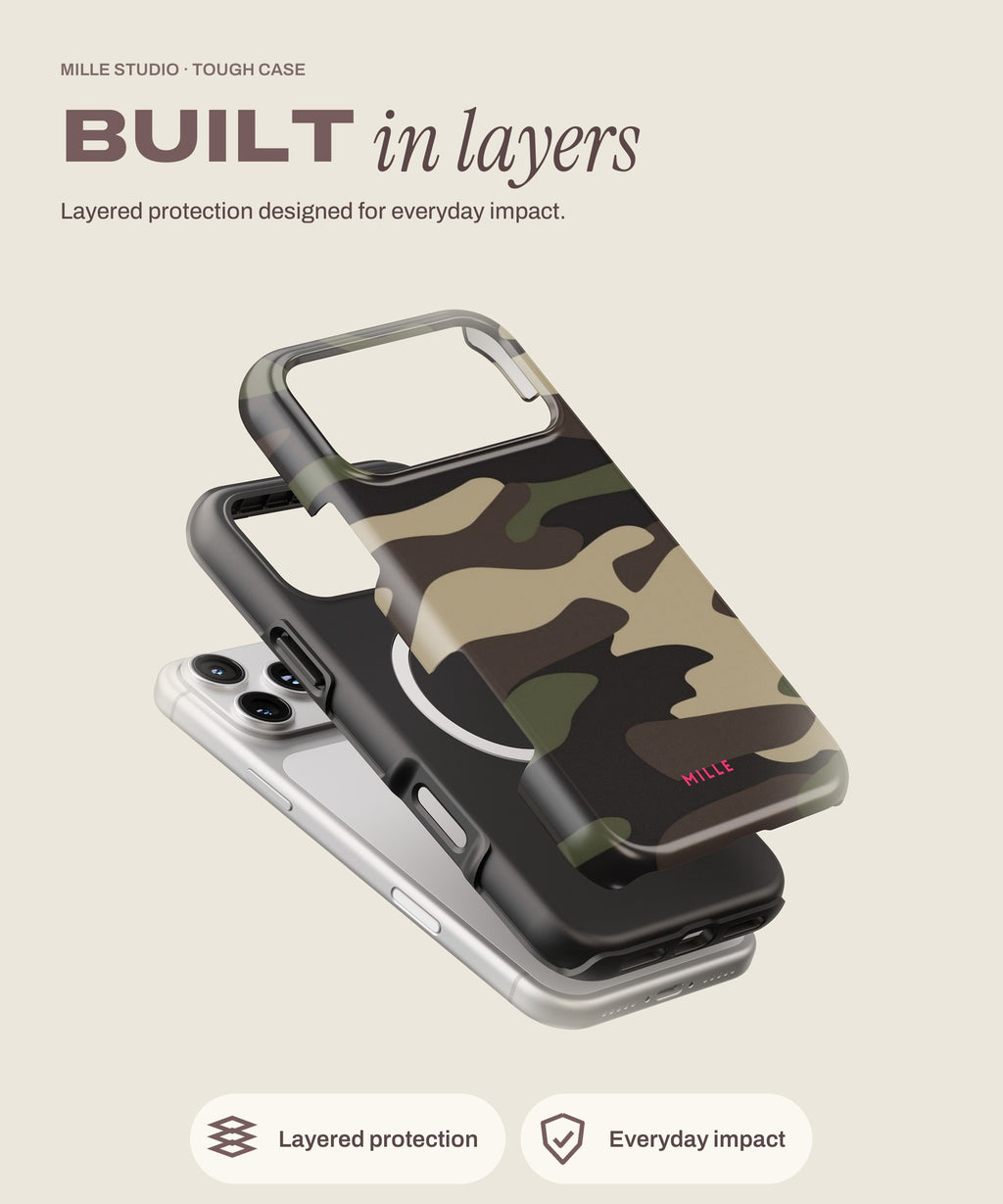 Military tough iPhone case, layered protection