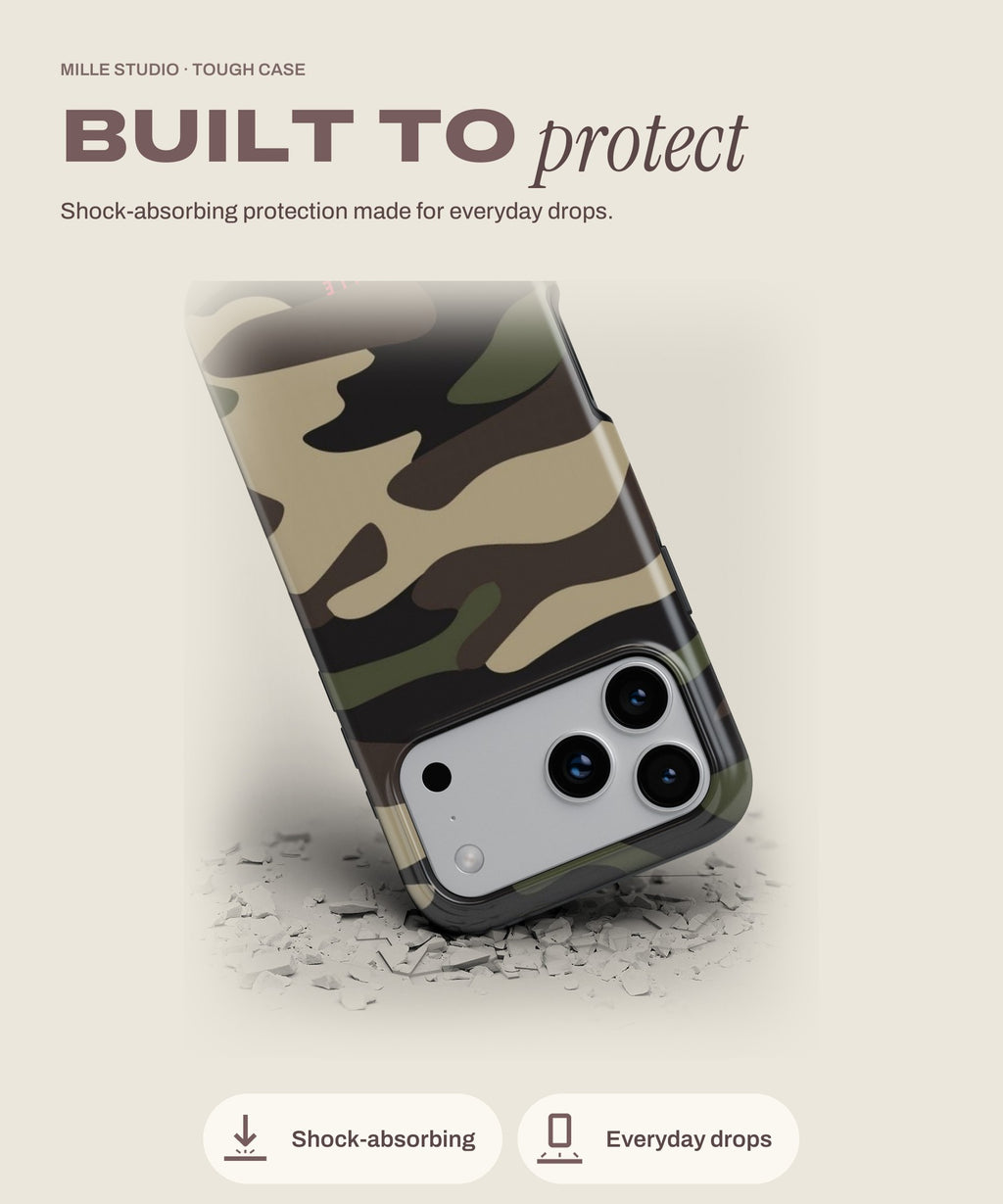 Military tough iPhone case, shock-absorbing protection