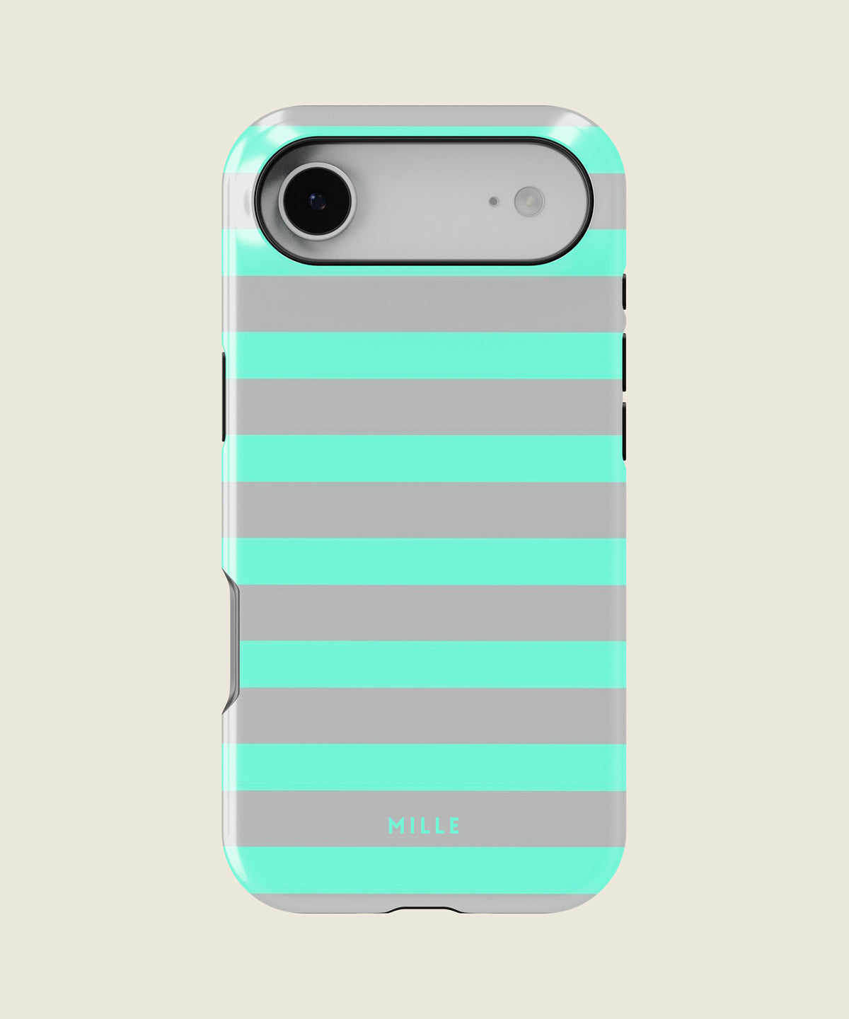 mint green and grey striped iPhone case, iPhone Air