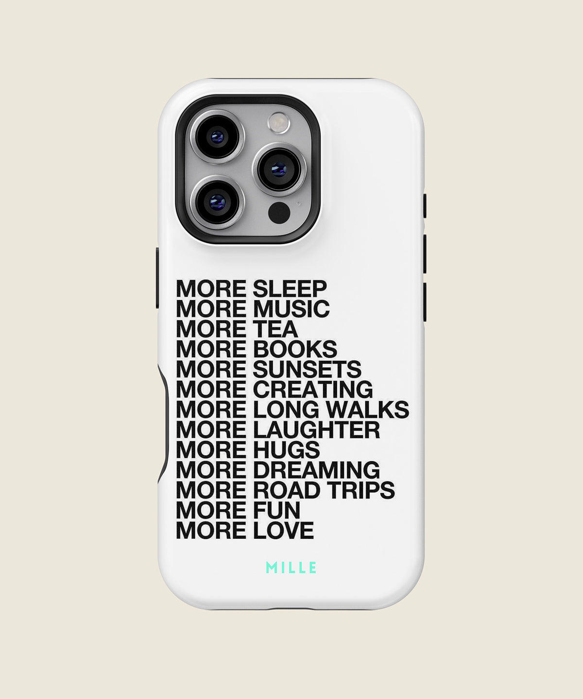 white More list quote iPhone case, iPhone 16 Pro