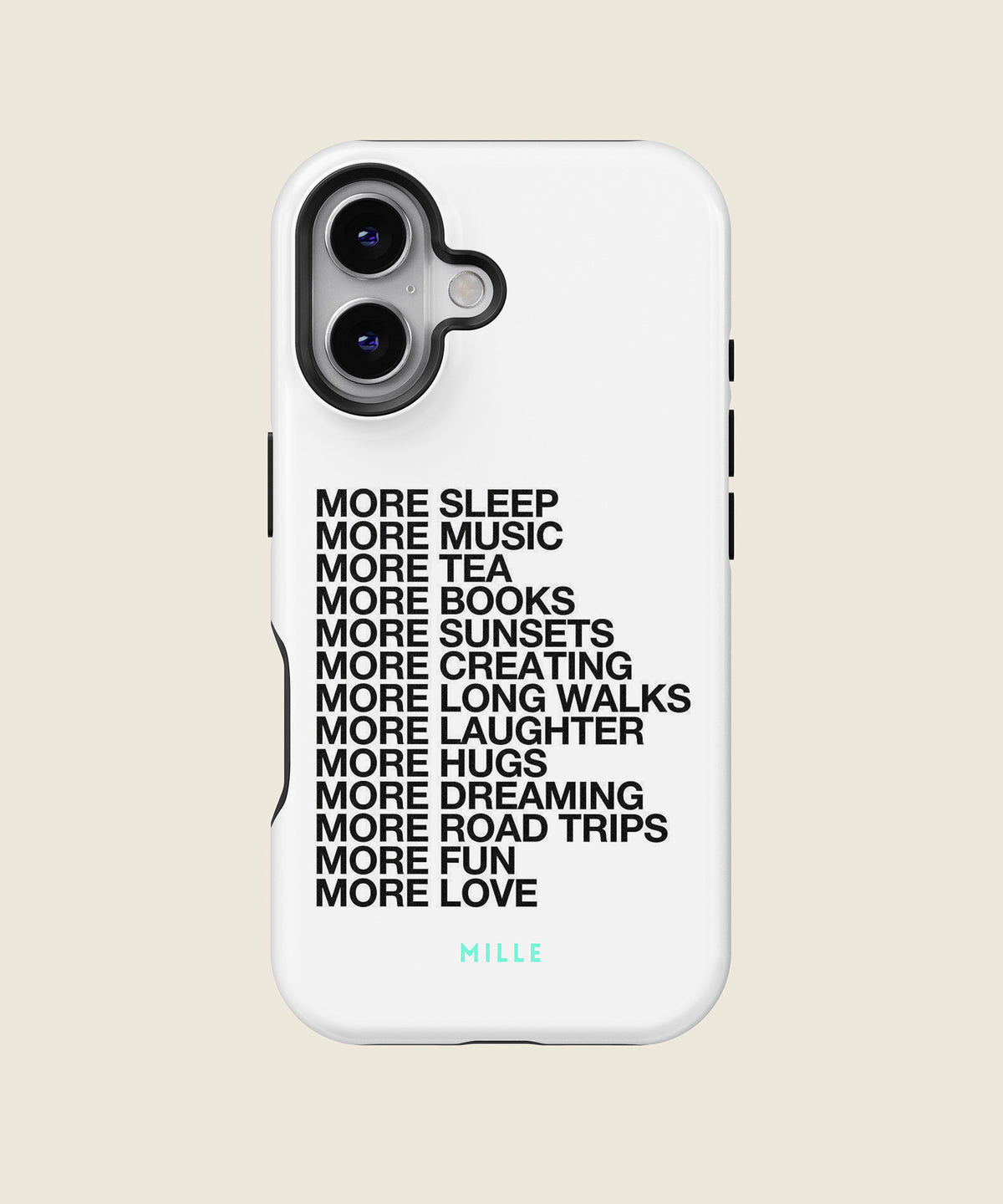 white More list quote iPhone case, iPhone 16