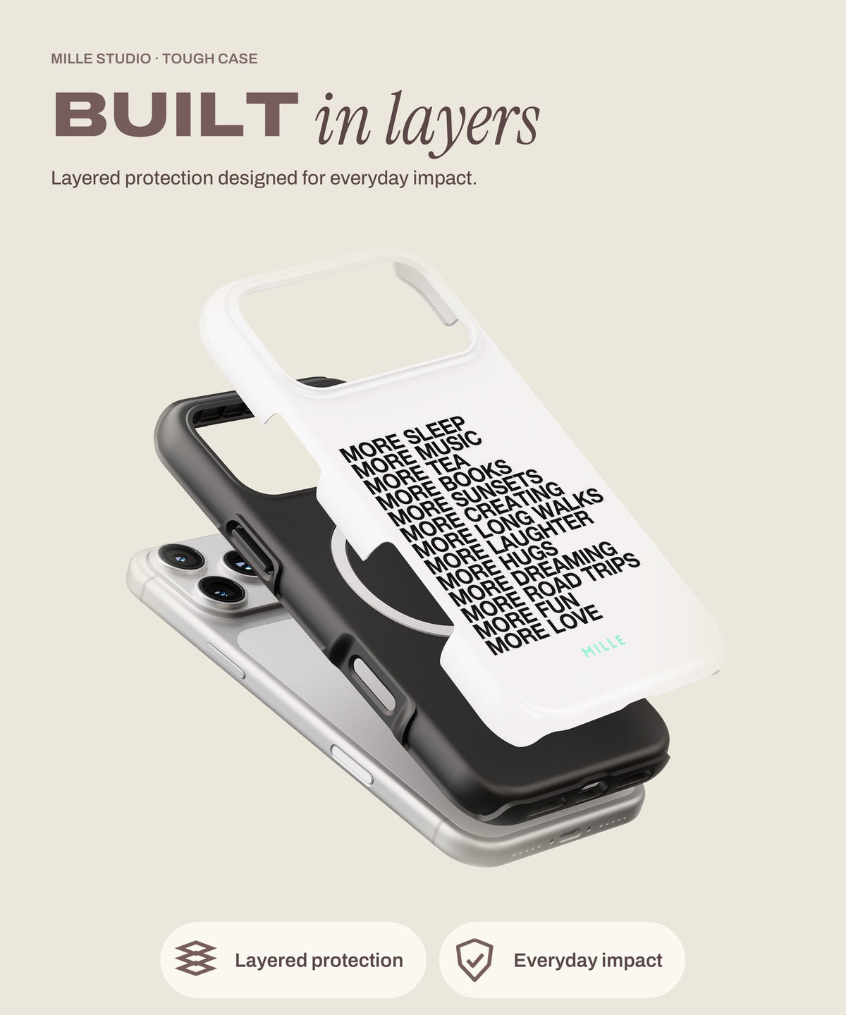 More tough iPhone case, layered protection