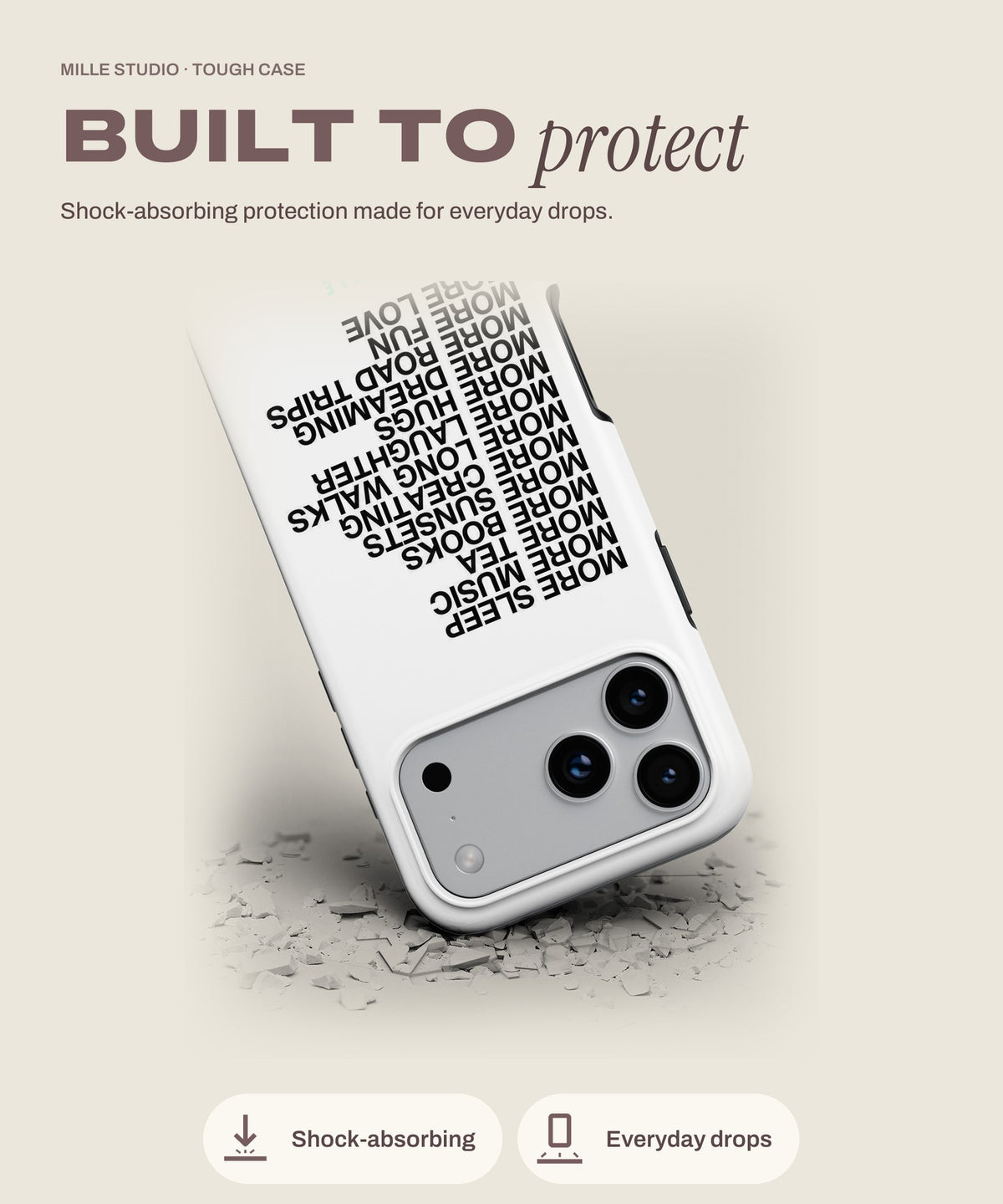 More tough iPhone case, shock-absorbing protection