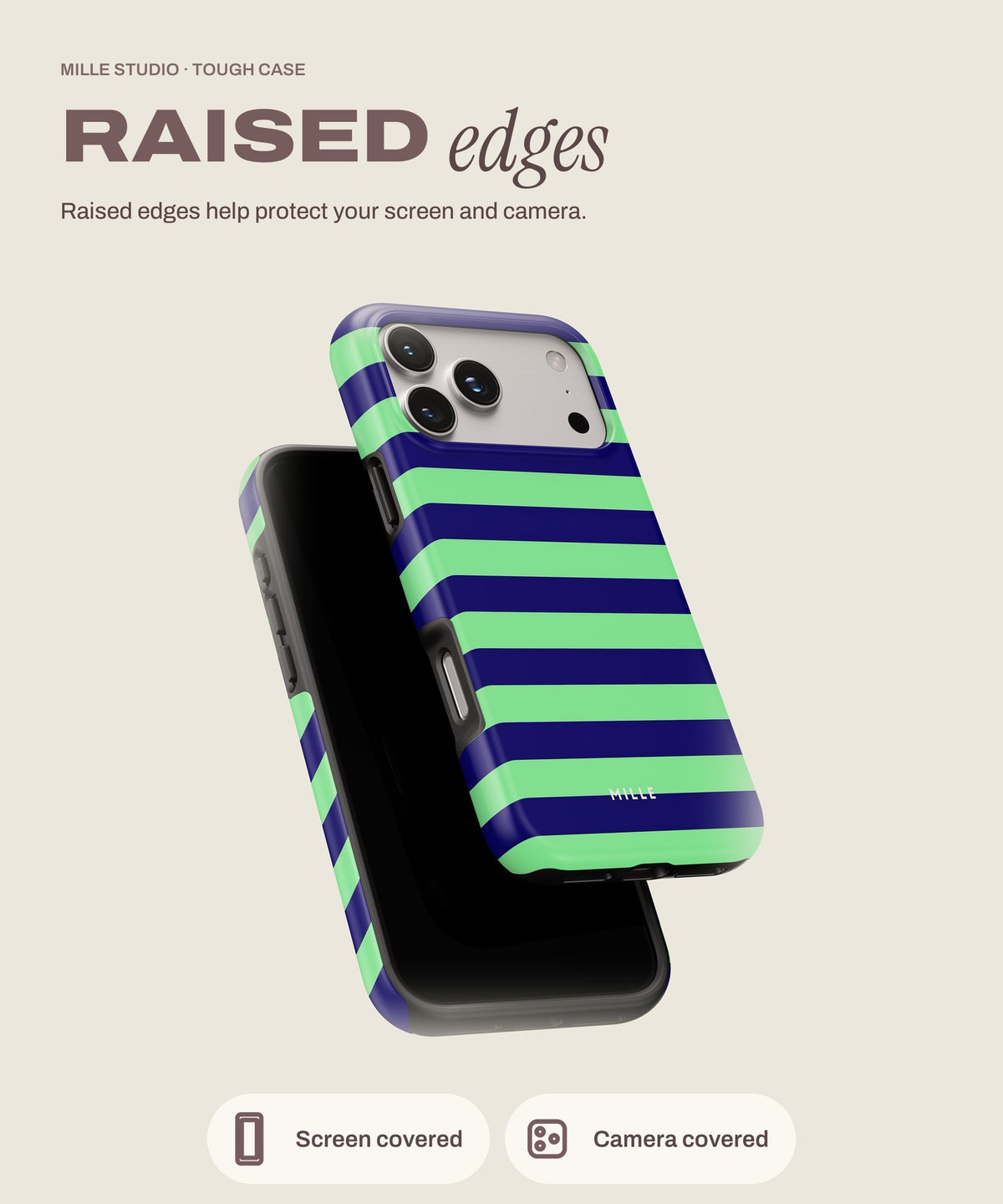 Mouse tough iPhone case, raised edges for screen and camera